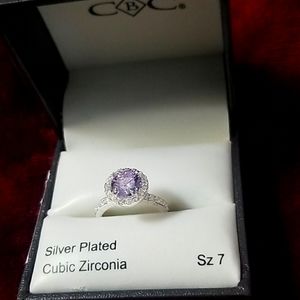 NWOT CBC Silver Plated Cubic Zirconia Ring